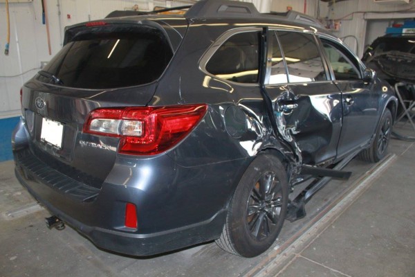 2015 Subaru Outback, Insurance Claim / Collision Repair, Before Repairs, Rear View of Damages